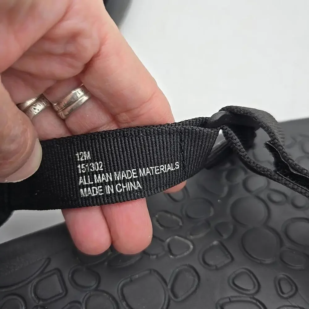 KHOMBU Mens' Will ADJUSTABLE STRAPS SANDALS Black Size 12
